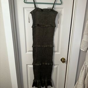 Olive Green Ruffle Maternity Dress (Never worn)